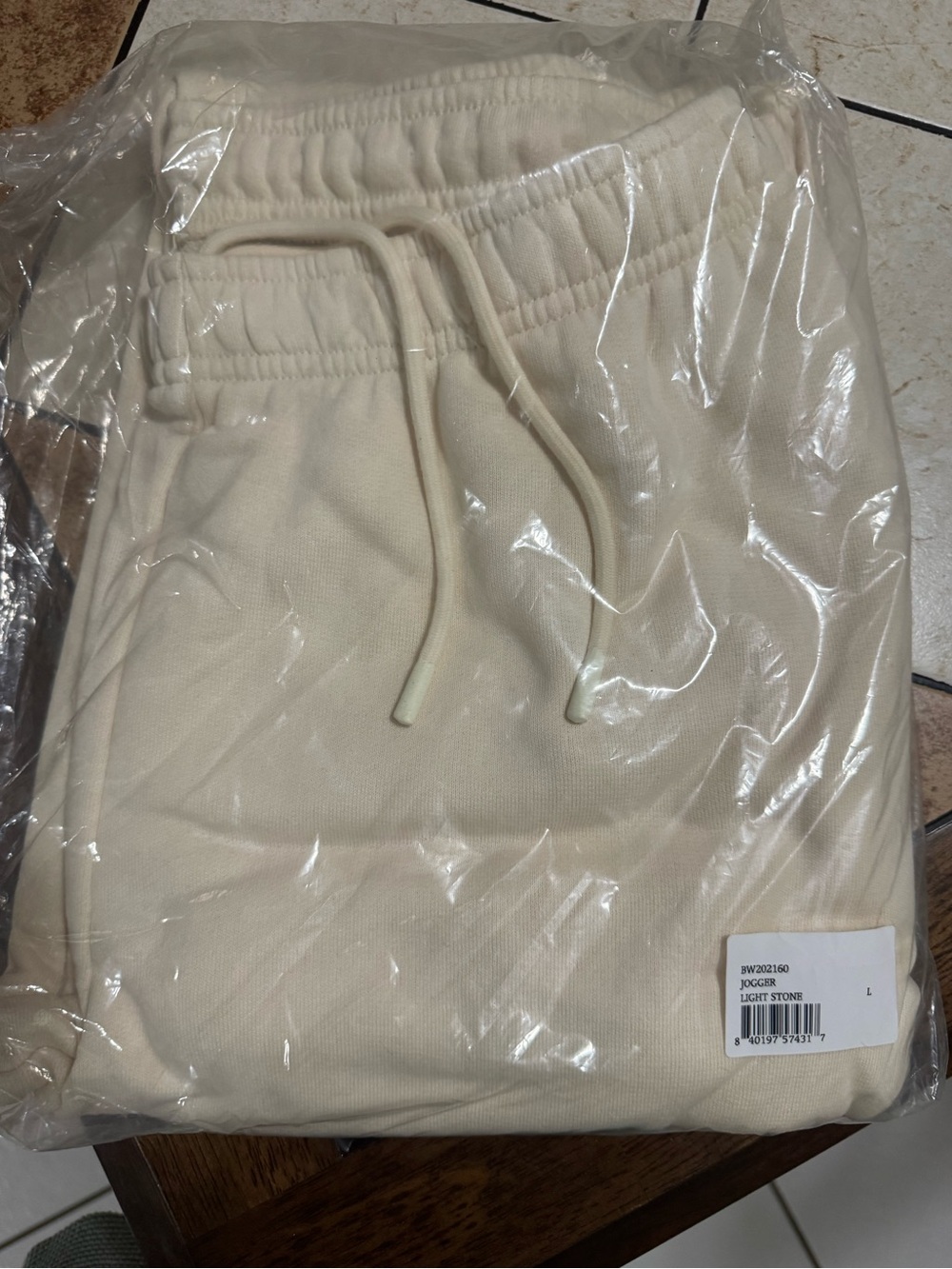 Women's cream terry joggers Wesley brand size large